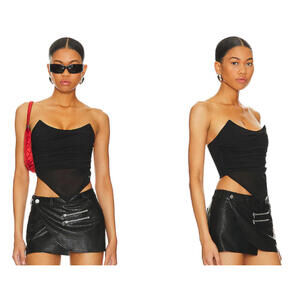 Miaou Poppy Corset Top black  cropped size XS New $195msrp